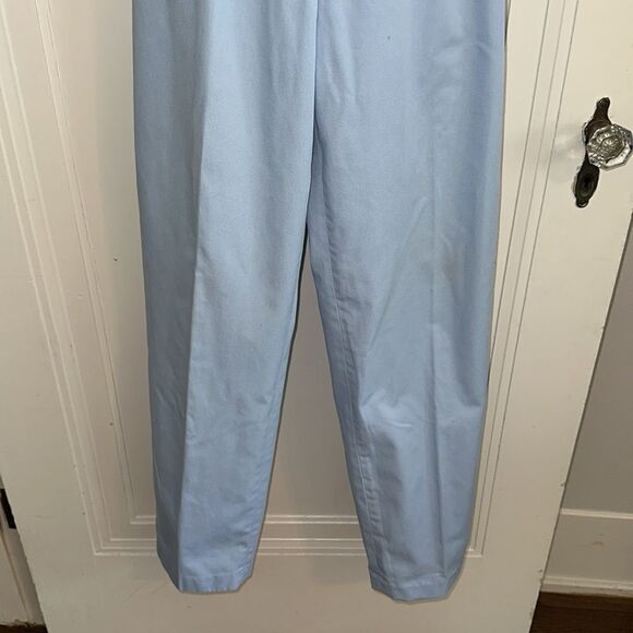 Vintage 70s/80s Contrasts Light Blue High Waisted Pleat Front Pants - Picture 4 of 8